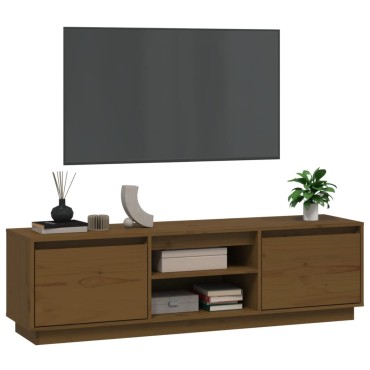 vidaXL Έπιπλο Τηλεόρασης Καφέ Μελί 140x35x40cm από Μασίφ Ξύλο Πεύκου