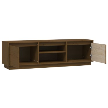 vidaXL Έπιπλο Τηλεόρασης Καφέ Μελί 140x35x40cm από Μασίφ Ξύλο Πεύκου