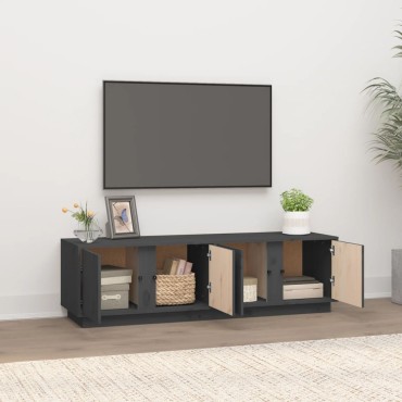 vidaXL Έπιπλο Τηλεόρασης Γκρι 140x40x40cm από Μασίφ Ξύλο Πεύκου
