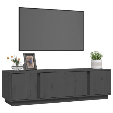 vidaXL Έπιπλο Τηλεόρασης Γκρι 140x40x40cm από Μασίφ Ξύλο Πεύκου