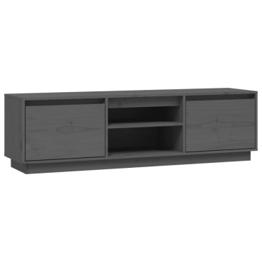 vidaXL Έπιπλο Τηλεόρασης Γκρι 140x35x40cm από Μασίφ Ξύλο Πεύκου