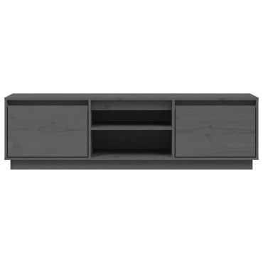 vidaXL Έπιπλο Τηλεόρασης Γκρι 140x35x40cm από Μασίφ Ξύλο Πεύκου