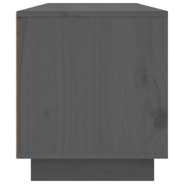 vidaXL Έπιπλο Τηλεόρασης Γκρι 140x35x40cm από Μασίφ Ξύλο Πεύκου