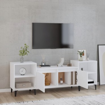 vidaXL Έπιπλο Τηλεόρασης Λευκό 160x35x55cm Επεξεργασμένο Ξύλο