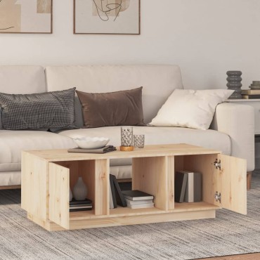 vidaXL Τραπεζάκι Σαλονιού Γκρι 110x50x40cm από Μασίφ Ξύλο Πεύκου 1 τεμ.