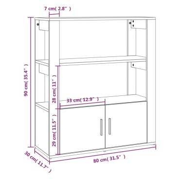 vidaXL Ντουλάπι Μαύρο 80x30x90cm από Επεξεργασμένο Ξύλο 1 τεμ.