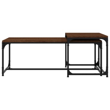 vidaXL Τραπεζάκια Σαλονιού 2 τεμ. Brown Oak Επεξ. Ξύλο 100x40x35cm