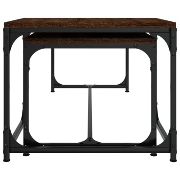 vidaXL Τραπεζάκια Σαλονιού 2 τεμ. Brown Oak Επεξ. Ξύλο 100x40x35cm