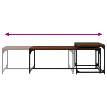 vidaXL Τραπεζάκια Σαλονιού 2 τεμ. Brown Oak Επεξ. Ξύλο 100x40x35cm