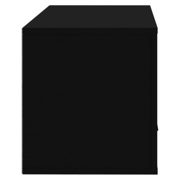 vidaXL Παπουτσοθήκη Επιτοίχια Μαύρη 70x35x38cm Επεξεργασμένο Ξύλο