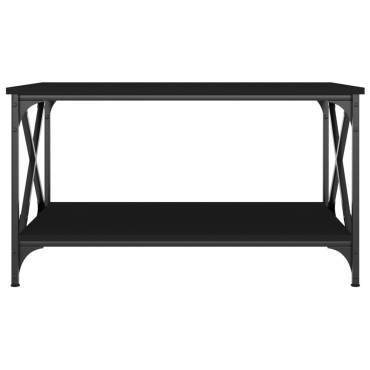vidaXL Τραπεζάκι Σαλονιού Μαύρο 80x50x45cm Επεξεργασμένο Ξύλο+Σίδηρος 1 τεμ.