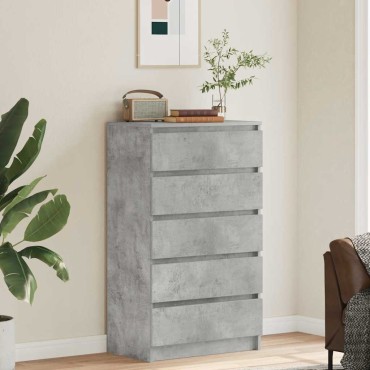 vidaXL Συρταριέρα Γκρι Σκυροδέματος 60x36x103cm Επεξεργασμένο Ξύλο 1 τεμ.
