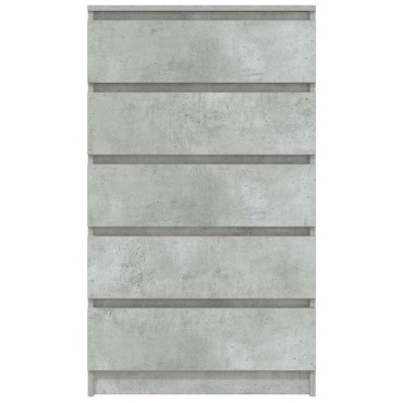 vidaXL Συρταριέρα Γκρι Σκυροδέματος 60x36x103cm Επεξεργασμένο Ξύλο 1 τεμ.