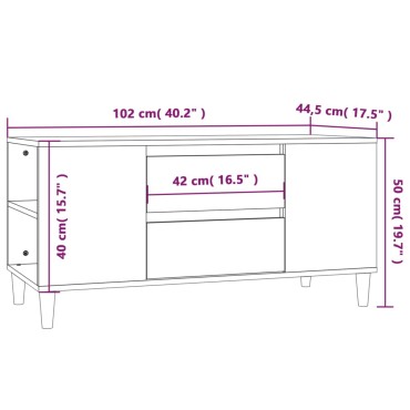 vidaXL Έπιπλο Τηλεόρασης Sonoma Δρυς 102x44,5x50cm Επεξ. Ξύλο