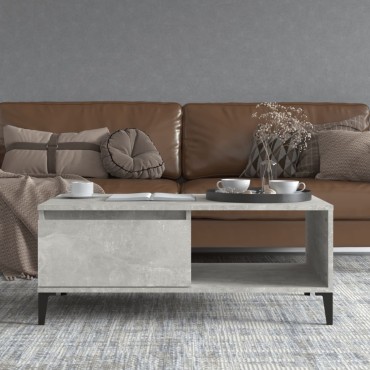 vidaXL Τραπεζάκι Σαλονιού Γκρι Σκυροδ. 90x50x36,5cm Επεξεργ. Ξύλο 1 τεμ.