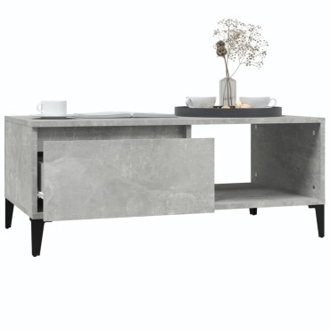 vidaXL Τραπεζάκι Σαλονιού Γκρι Σκυροδ. 90x50x36,5cm Επεξεργ. Ξύλο 1 τεμ.