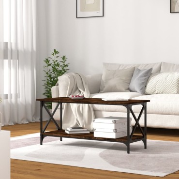 vidaXL Τραπεζάκι Σαλονιού Καπνιστή Δρυς 100x45x45cm Επεξεργασμ. Ξύλο 1 τεμ.