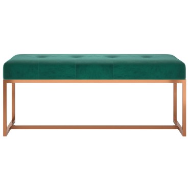 vidaXL Πάγκος Σκούρο Πράσινο 110x36x45cm Βελούδινος 1 τεμ.