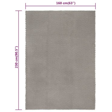 vidaXL Χαλί Ορθογώνιο Γκρι 160x230cm από Βαμβάκι