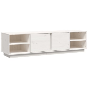 vidaXL Έπιπλο Τηλεόρασης Λευκό 156x40x40cm από Μασίφ Ξύλο Πεύκου