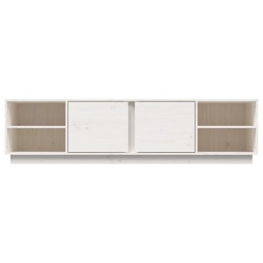 vidaXL Έπιπλο Τηλεόρασης Λευκό 156x40x40cm από Μασίφ Ξύλο Πεύκου
