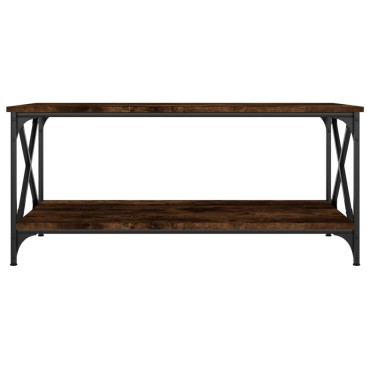 vidaXL Τραπεζάκι Σαλονιού Καπνιστή Δρυς 100x50x45cm Επεξεργασμ. Ξύλο 1 τεμ.
