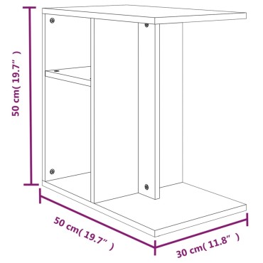vidaXL Βοηθητικό Τραπέζι Καπνιστή Δρυς 50x30x50cm Επεξεργασμένο Ξύλο 1 τεμ.