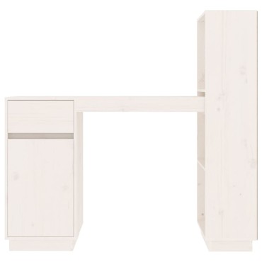 vidaXL Γραφείο Λευκό 110x53x117cm από Μασίφ Ξύλο Πεύκου 1 τεμ.
