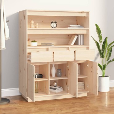 vidaXL Ντουλάπι 89x40x116,5cm από Μασίφ Ξύλο Πεύκου 1 τεμ.