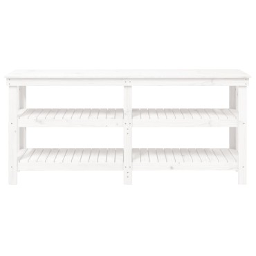 vidaXL Πάγκος Εργασίας Λευκός 181 x 50 x 80 εκ. από Μασίφ Ξύλο Πεύκου
