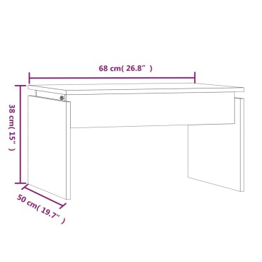 vidaXL Τραπεζάκι Σαλονιού Καπνιστή Δρυς 68x50x38cm Επεξεργ. Ξύλο 1 τεμ.