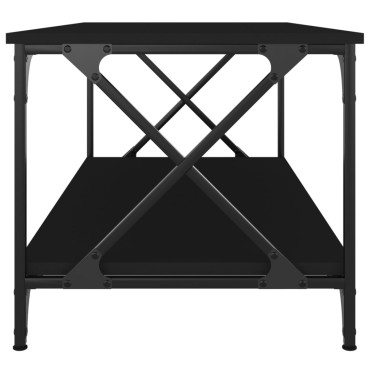 vidaXL Τραπεζάκι Σαλονιού Μαύρο 100x50x45cm Επεξ. Ξύλο & Σίδηρος 1 τεμ.