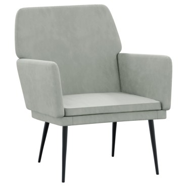 vidaXL Πολυθρόνα Ανοιχτό Γκρι 62x79x 79cm Βελούδινη 1 τεμ.