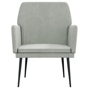 vidaXL Πολυθρόνα Ανοιχτό Γκρι 62x79x 79cm Βελούδινη 1 τεμ.