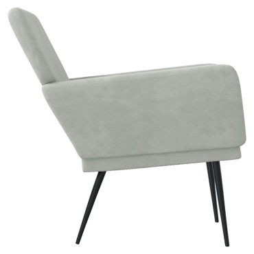 vidaXL Πολυθρόνα Ανοιχτό Γκρι 62x79x 79cm Βελούδινη 1 τεμ.