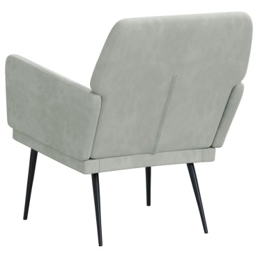 vidaXL Πολυθρόνα Ανοιχτό Γκρι 62x79x 79cm Βελούδινη 1 τεμ.