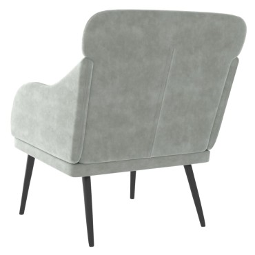 vidaXL Πολυθρόνα Ανοιχτό Γκρι 63x76x80cm Βελούδινη 1 τεμ.
