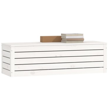 vidaXL Κουτί Αποθήκευσης Λευκό 109x36,5x33cm από Μασίφ Ξύλο Πεύκου 1 τεμ.