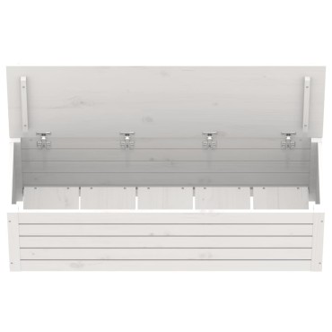 vidaXL Κουτί Αποθήκευσης Λευκό 109x36,5x33cm από Μασίφ Ξύλο Πεύκου 1 τεμ.