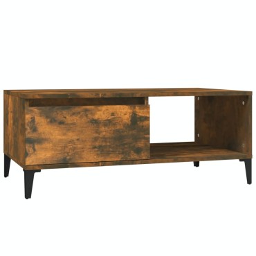 vidaXL Τραπεζάκι Σαλονιού Καπνιστή Δρυς 90x50x36,5cm Επεξεργ. Ξύλο 1 τεμ.