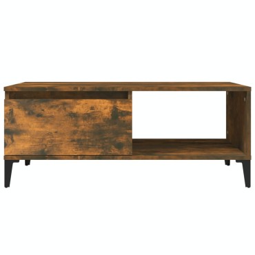 vidaXL Τραπεζάκι Σαλονιού Καπνιστή Δρυς 90x50x36,5cm Επεξεργ. Ξύλο 1 τεμ.