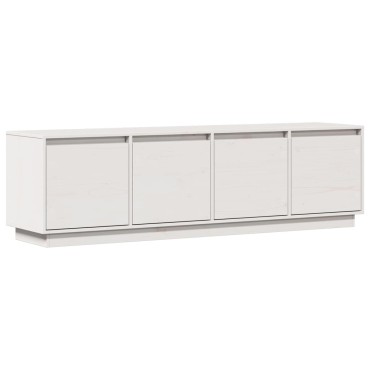 vidaXL Έπιπλο Τηλεόρασης Λευκό 156x37x45cm από Μασίφ Ξύλο Πεύκου