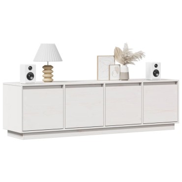 vidaXL Έπιπλο Τηλεόρασης Λευκό 156x37x45cm από Μασίφ Ξύλο Πεύκου