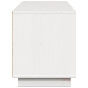vidaXL Έπιπλο Τηλεόρασης Λευκό 156x37x45cm από Μασίφ Ξύλο Πεύκου