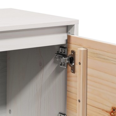 vidaXL Έπιπλο Τηλεόρασης Λευκό 156x37x45cm από Μασίφ Ξύλο Πεύκου