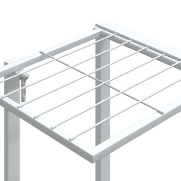 vidaXL Βάση Λουλουδιών με Ρόδες 94,5 x 24,5 x 91,5 εκ. Λευκή Σιδερένια