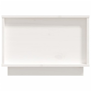 vidaXL Τραπεζάκι Σαλονιού Λευκό 60x50x35cm από Μασίφ Ξύλο Πεύκου 1 τεμ.