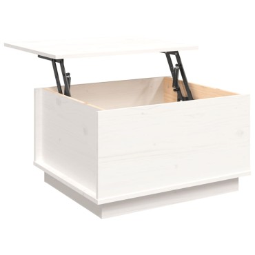 vidaXL Τραπεζάκι Σαλονιού Λευκό 60x50x35cm από Μασίφ Ξύλο Πεύκου 1 τεμ.