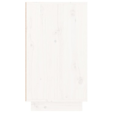 vidaXL Παπουτσοθήκη Λευκή 110x34x61cm από Μασίφ Ξύλο Πεύκου