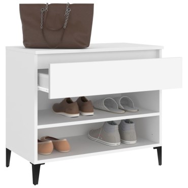 vidaXL Παπουτσοθήκη Λευκή 70x36x60cm από Επεξεργασμένο Ξύλο